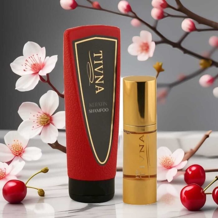 TIVNA Şampuan ve Serum seti, saç dökülmesine karşı etkili sülfatsız bakım sunar.